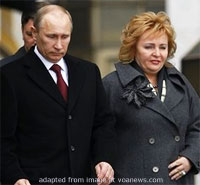 Vladimir Putin and Lydumila Putin file photo