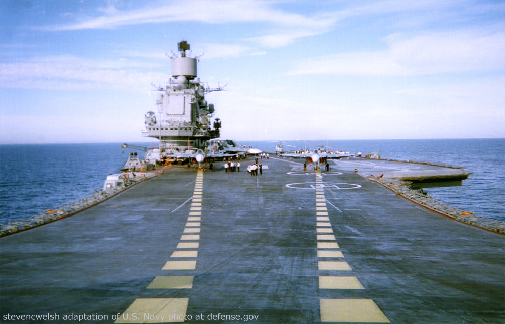 File Photo of Deck of Russian Aircraft Carrier Admiral Kuznetsov