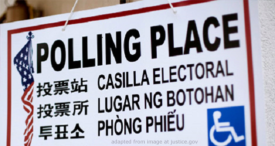 Multilingual Polling Place Sign from U.S. Election Polling Place