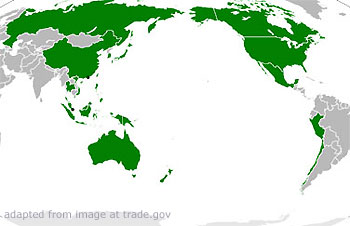 Map of Asia-Pacific Highlighting APEC Member States