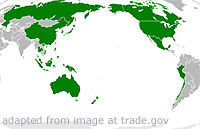 Map of Asia-Pacific Highlighting APEC Member States