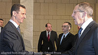 File Photo of Bashar al-Assad and Sergei Lavrov