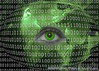 File Image of Stylized Eye Surrounded by Binary Code