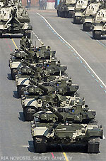 File Photo of Russian Tanks on Parade
