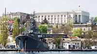 Russian Naval Vessel in Ukrainian Port