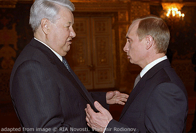File Photo of Boris Yeltsin and Vladimir Putin