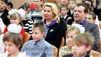 File Photo of Russian Orphans with Mr. and Mrs. Dmitry Medvedev