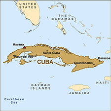 Map of Cuba and Environs