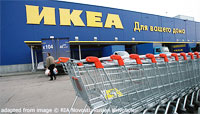File Photo of Ikea Store with Russian Language Facade and Shopping Carts