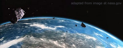 File Image of Earth Orbit and Asteroids