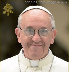 Pope Francis file photo, adapted from image (c) VIS