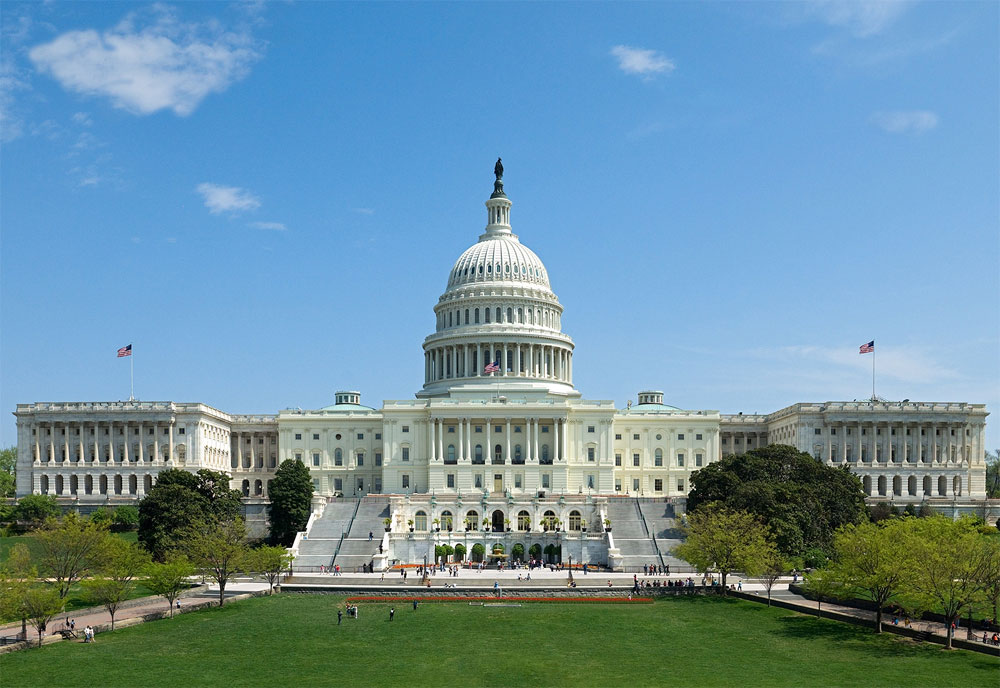 File Photo of U.S. Capitol in Bright Sunlight