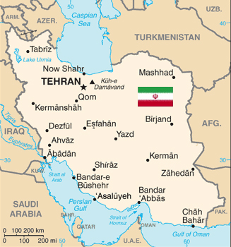 Iran Map and Flag