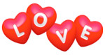 Cartoon Hearts Spelling L O V E