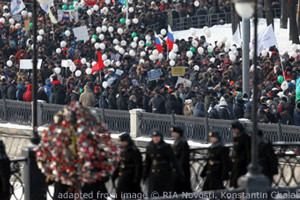File Photo of Moscow Protest with Riot Police