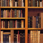 Bookcase file photo, adapted from image at nlm.nih.gov