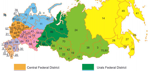 Russia Regions Map