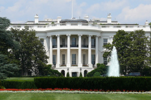 File Photo of White House with South Lawn and Fountain
