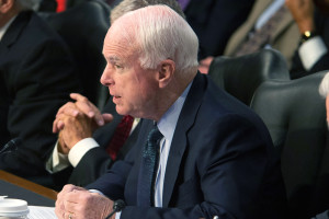 John McCain at hearing; adapted from defense.gov image