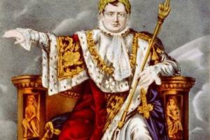 Painting of Napoleon on Throne in Regal Attire with Scepter