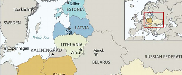 Map of Baltics and Environs, Including Kaliningrad