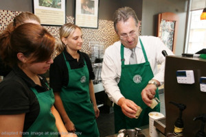 Starbucks Counter with U.S. Ambassador and Crew