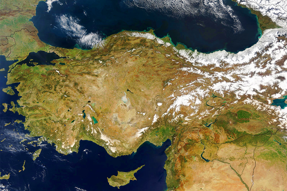 Turkey and Environs Satellite Image