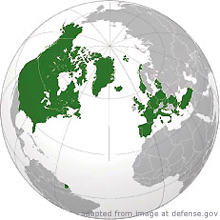 Globe Highlighting NATO Members
