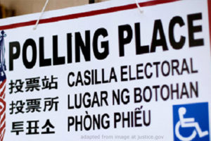 Multilingual Polling Place Sign from U.S. Election Polling Place