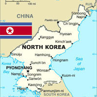 North Korea Map and Flag, adapted from .gov image