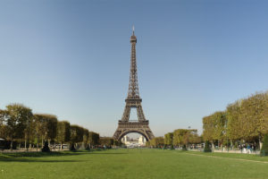 Eiffel Tower and Tree-Lined Grassy Green, adapted from image at lbl.gov