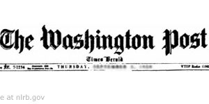 Historic Washington Post Masthead, adapted from image at nlrb.gov