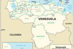 Venezuela Map, adapted from image at cia.gov