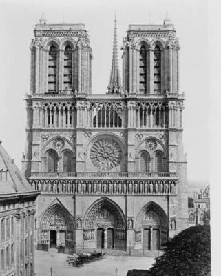 File Photo of Notre Dame Cathedral in Paris, adapted from image at loc.gov