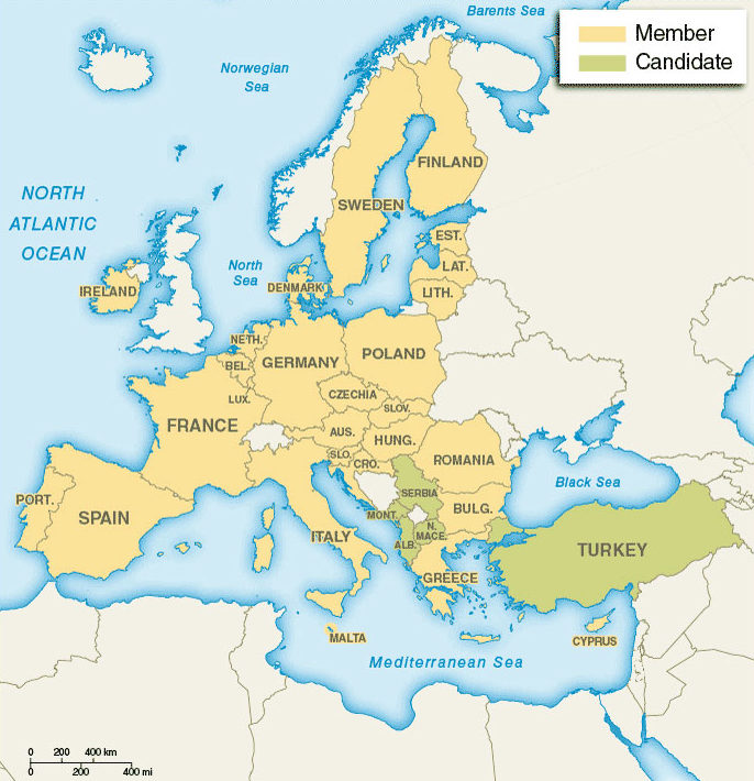 EU Map adapted from cia.gov image