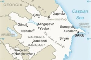 Map of Azerbaijan and Environs, adapted from image at cia.gov