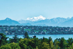 File Photo of Geneva, Lake and Mountains, adapted from image at usmission.gov