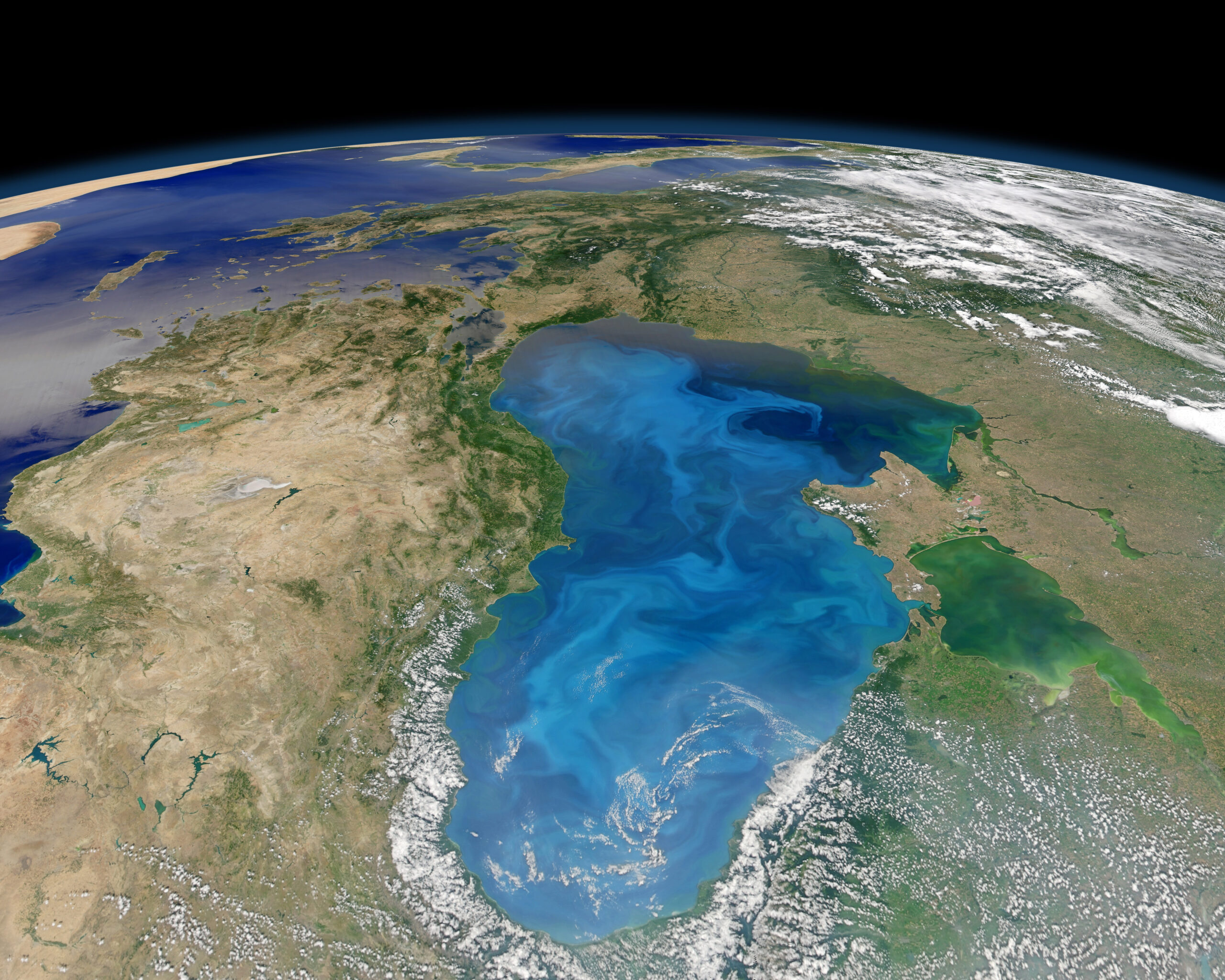 Image Taken From Space of Black Sea Region, Krasnodar and Environs, adapted from image at nasa.gov