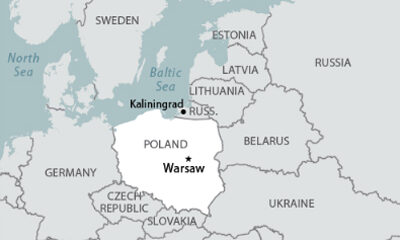 Map of Poland, Kaliningrad, Environs, adapted from CRS image at congress.gov