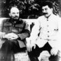 File Photo of Lenin and Stalin, Seated, adapted from image at loc.gov