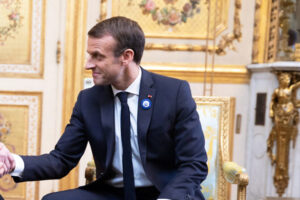 Macron file photo, adapted from image at usembassy.gov