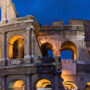 File Photo of Rome Collossuem at Night, Lit Up, adapted from image at usda.gov