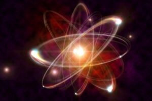 File Image of Radioactive Atom, adapted from image at lanl.gov