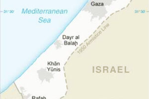Gaza Strip map adapted from cia.gov image